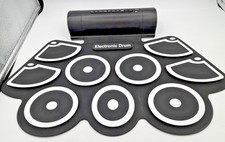 Electronic Drum Set 9 Pads Drum Practice Pad Kit Roll-Up Electric Drum Set READ