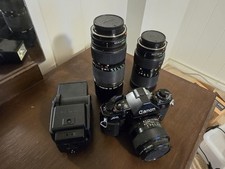Canon A-1 A1 35mm SLR Film Camera w/ 50mm, 35-70mm, and 80-200mm lenses