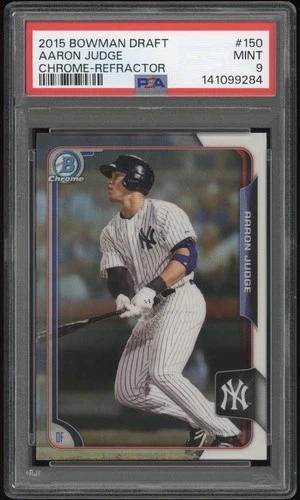 PSA 9 Aaron Judge 2015 Bowman Draft #150 Chrome Refractor Rookie RC