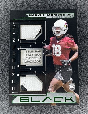 Marvin Harrison Jr. 15/25 - 2024 Panini Black Components RC Laundry Tag/Jersey