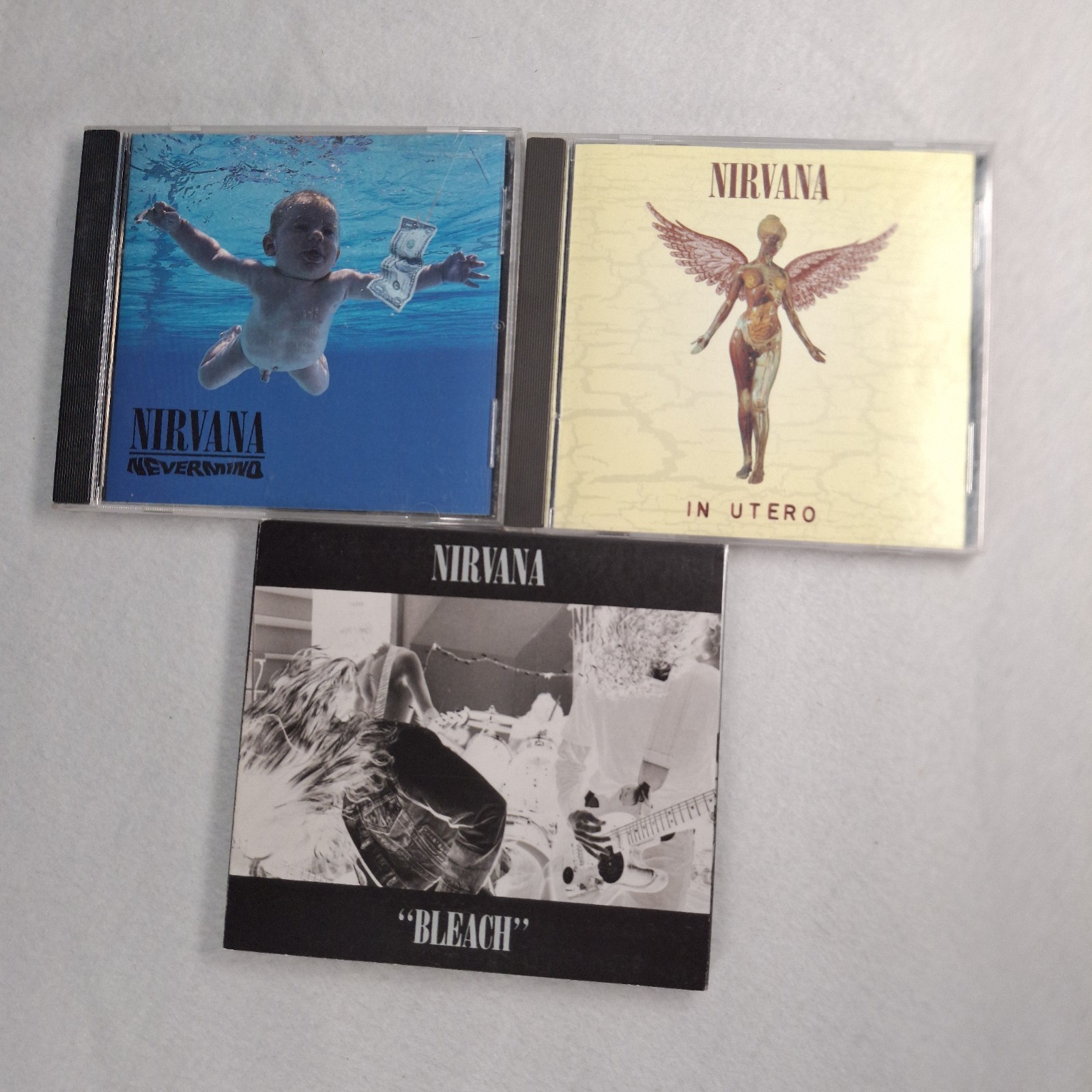 Nirvana 3 CD Lot Kurt Cobain Bleach Nevermind In Utero Very Good Condition