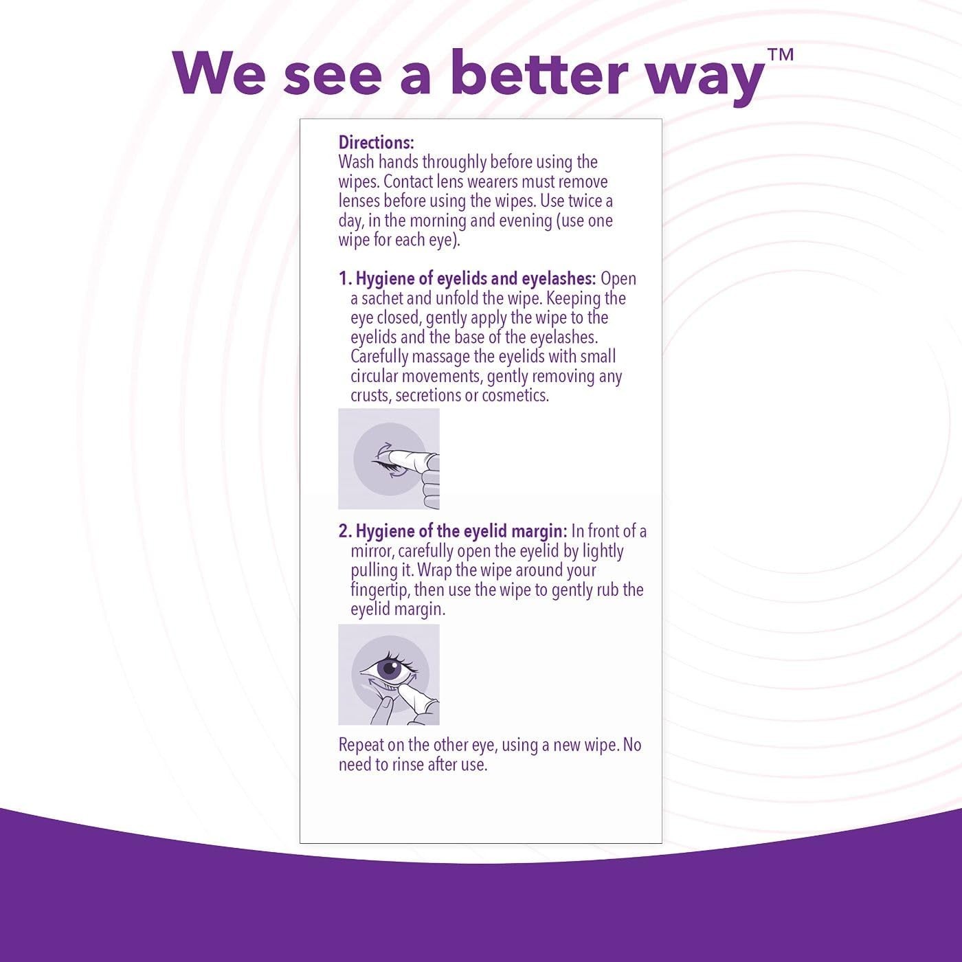 Sensitive Eyelid Wipes Rinse-Free Micellar Cleansing Makeup Remover 20