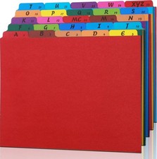 1 Set 25 Alphabet File Dividers A-Z Top Tab Guides Letter Size Colorful