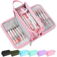 Sooez Large Pencil Case, Big Capacity Pencil Pouch Pen Bag with 3 Compartment...