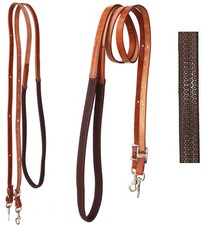 Riendas de barril Horse Western 8' cuero tostado agarre de goma concurso 805LR11
