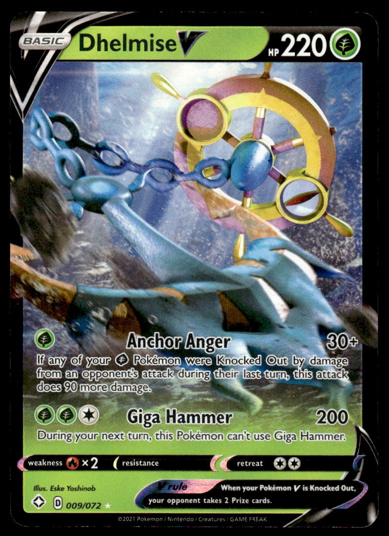 Pokemon TCG Shining Fates #009/072 Dhelmise V NM