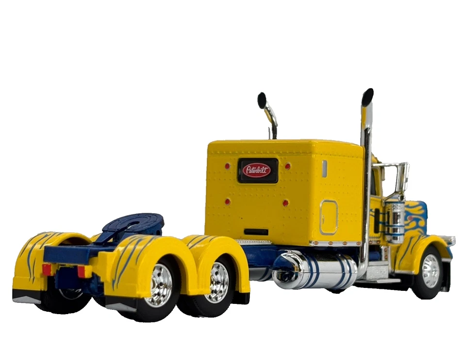 1/64 DCP YELLOW/BLUE PETERBILT 389 W/ 63" FLAT TOP SLEEPER - Image 2 of 4