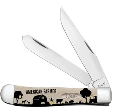 CASE XX KNIVES AMERICAN FARMER SMOOTH NATURAL BONE TRAPPER 6254 SS (9144587) POC
