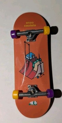 Tech Deck Mini Skateboard Enzo Cautela Fingerboard Ramp Pattern Panda Logo RARE