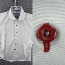 Stenstroms 15.5 Fitted Body Cotton Twofold Super White Button Up Solid Shirt Men