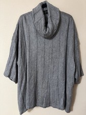 Lane Bryant Cowl Neck Cable Knit Poncho Sweater Grey Size 18/20