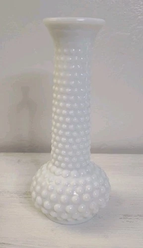 Vintage Home Decor E.O. Brody Co. Milk Glass 7.5”Hobnail White Milk Bud Vase