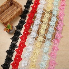  1 Yards Organza Lace Double layer Flowers Beading clothing Trim accesories