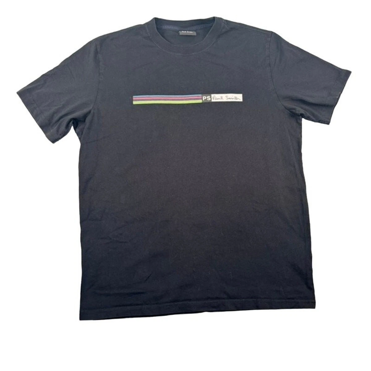 T-shirt Paul Smith Homme L – Rayures Multicolores 100% Coton – Coupe Regular