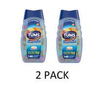 2 PACK TUMS Smoothies Extra Strength Chewable Antacid 140 Count Brand New