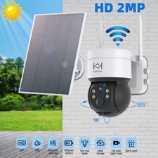 Solar Battery Powered Wireless WiFi Outdoor Pan/Tilt Home Security Camera System