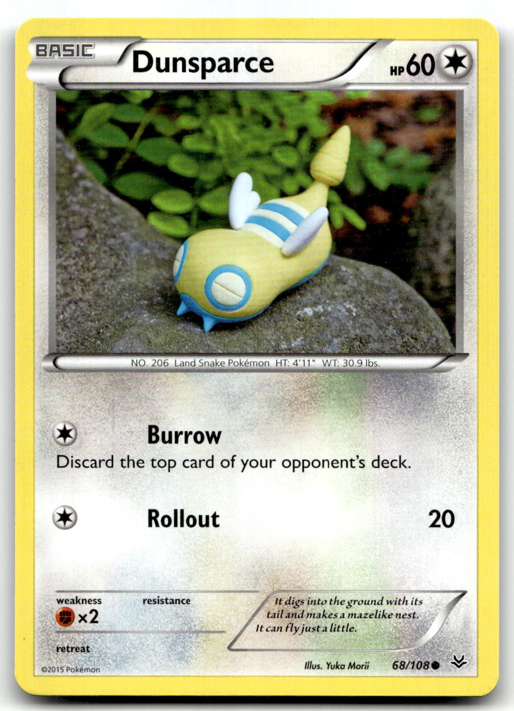 Dunsparce 68/108 XY - Roaring Skies Common Normal Pokemon TCG NM