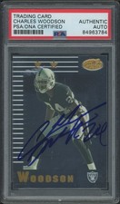 CHARLES WOODSON SIGNED/AUTOGRAPHED 1999 LEAF CERTIFIED CARD #135 - PSA/DNA