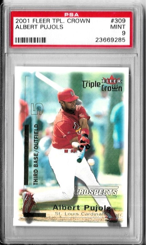 PSA 9 MINT 2001 Fleer Triple Crown ALBERT PUJOLS Rookie RC Card #ed 1502/2999