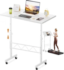 Small Standing Desk Adjustable Height & Tiltable Tabletop, Mobile Stand Up De...