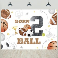 8x6ft Born Backdrop Sports Theme Boys 2nd Photography Background Football Bas...