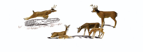 Woodland Scenics 2738 Accesorios O Scale Escenas Ciervo Cola Blanca pkg(6) | Zustand: Nuevo