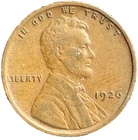 1926 P Lincoln Cent GOOD (G) to VERY GOOD (VG) Circulated Condition Copper Penny