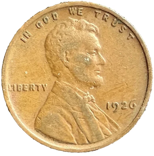 1926 P Lincoln Cent GOOD (G) to VERY GOOD (VG) Circulated Condition Copper Penny