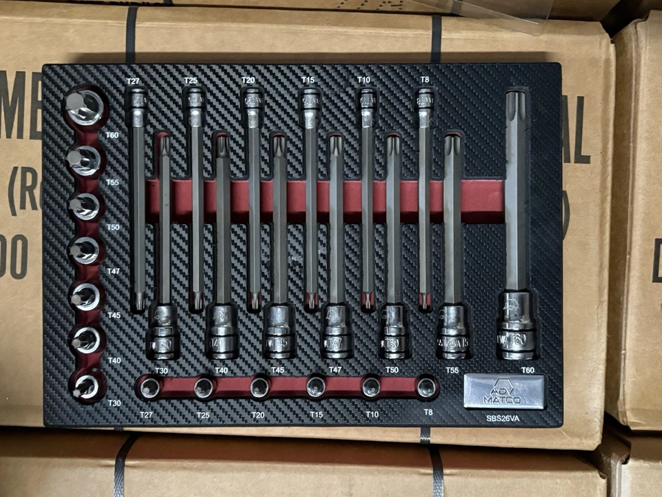 Набор головок Matco Torx приводы 1/4, 3/8 и 1/2 (набор из 26 штук) SBS26VA - Изображение 2 из 3
