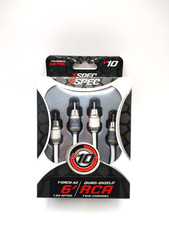 T-SPEC V10RCA62 Quad Shield Dual Twist 2-Channel RCA Audio Cable - 6 FT