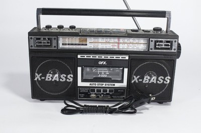 QFX J-22U Retro Boom Box 4-Band Radio Cassette MP3 Graphic Equalizer - Tested