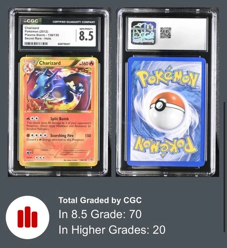 Charizard 136/135 Plasma Storm Holo Secret Rare 2012 CGC 8.5 NM/MINT+