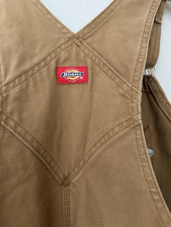 Mono con tirantes Dickies para hombre 36x32 marrón pato ropa de trabajo lona carpintero Foto 4 de 4