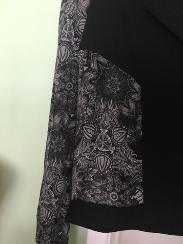Giacca blazer HELMUT LANG $890 nero/bianco stampa chiffon manica taglia 10 - Foto 3 di 6