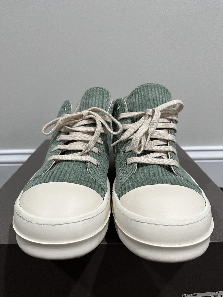 Rick Owens Drkshdw Ramones Low Mint Green Corduroy Sneakers