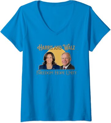 Elect Harris Walz 2024 Kamala And Tim President Ladies' V-Neck Tshirt