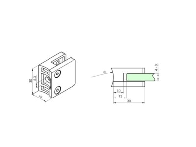 Inox Punto Fisso/ Supporto Per Vetro 48mm/50mm/Stainless Railing In - Foto 3