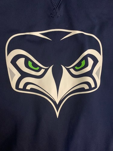 Seattle Seahawks Nike Hoodie Small NFL Therma Fit Sweatshirt Blue Green Logo - Picture 2 of 6