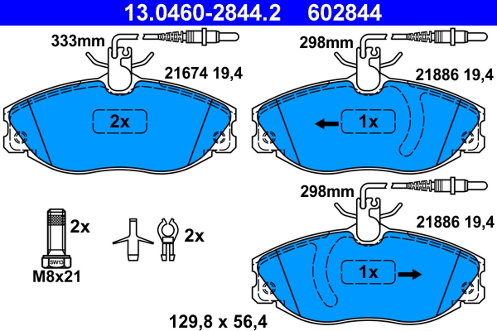 Plaquettes de frein Peugeot 607 2.0 HDi 2.2 HDi 2000 2001 2002 2003 2004 jeu avant auto