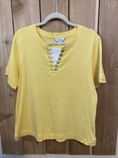 CJBanks Yellow Short Sleeve Top Size X NWOT