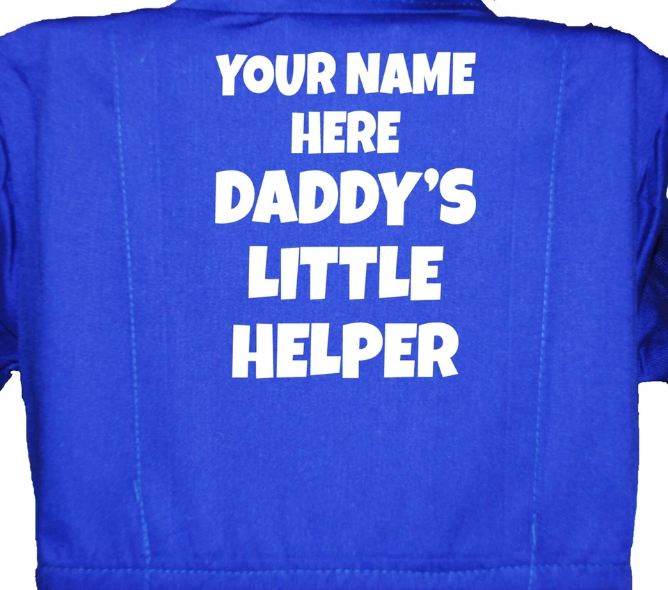 ACCE PRODUCTS Personalised Daddy's Little Helper Baby, Children's, Kids, Coverall, Overalls