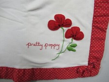 Vintage Gymboree Pretty Poppy Baby Blanket Girl Red Polka Dot Flowers 2004