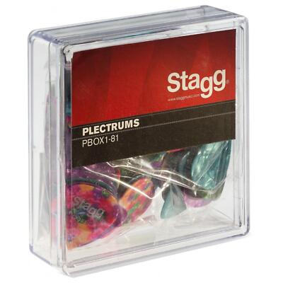 100 x Stagg Kunststoff Plektren Plektren 0,81 mm bunt