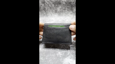 Porta Carte Vera Pelle Nero con Elastico Arancio e Zip porta monete – SLim
