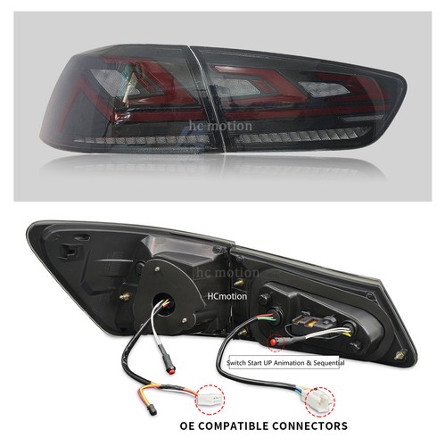 Smoke LED Tail Light For Mitsubishi Lancer-ex SEDAN 07-18 Evo X Replace OEM - Picture 11 of 11