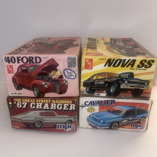 MPC 67 Dodge Charger, Amt 40 Ford, AMT Nova SS, MPC Cavalier- lot-  Open Boxes - Picture 1 of 7