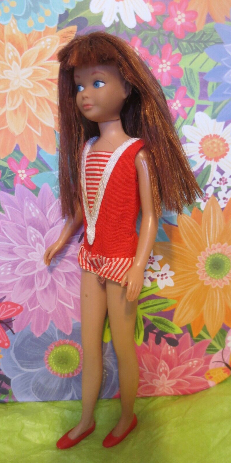 Vintage Gorgeous Dark Red head  Straight Leg Skipper Barbie Doll # 950  💕