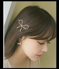 Gold Metal Bow Knot Hair Clip Hair Barrette Hair Pin Girl Women Gift UK