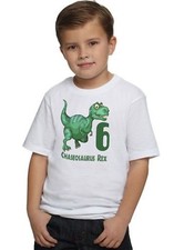 Dinosaur REX Dino Boys Personalized Birthday T Shirt TEE Custom NAME AGE Gift