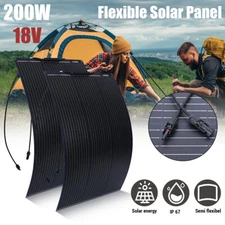 200W 24V Portable Flexible Solar Panel Mono Power Battery Charge Camping Home RV